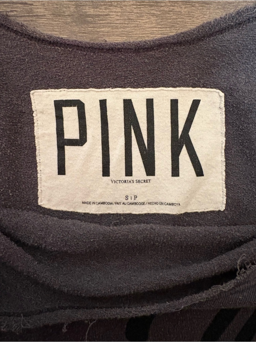 PINK Victoria's Secret Black & Gray Logo Pullover - Picture 3 of 4